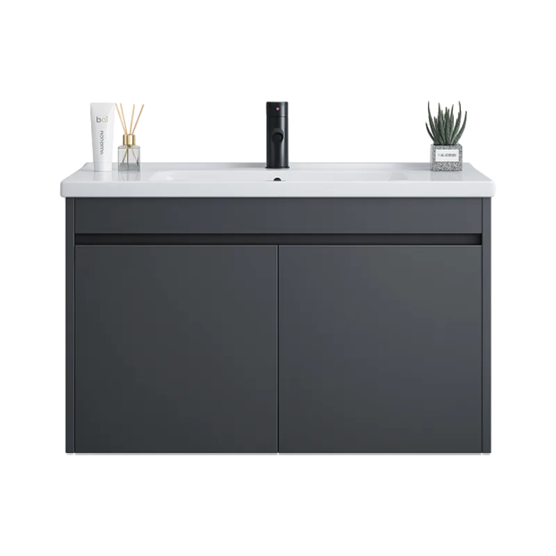 B01-商品圖 B01 – 北歐極簡鐵灰浴室櫃:圖片 1