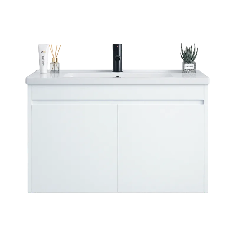 B02-商品圖 B02 – 北歐風極簡純白浴室櫃:圖片 1